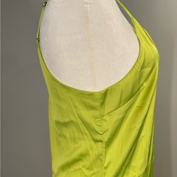 NWOT The Drop Women's Ana Silky V-neck Midi Slip Dress Lime Green - Picture 5 of 12